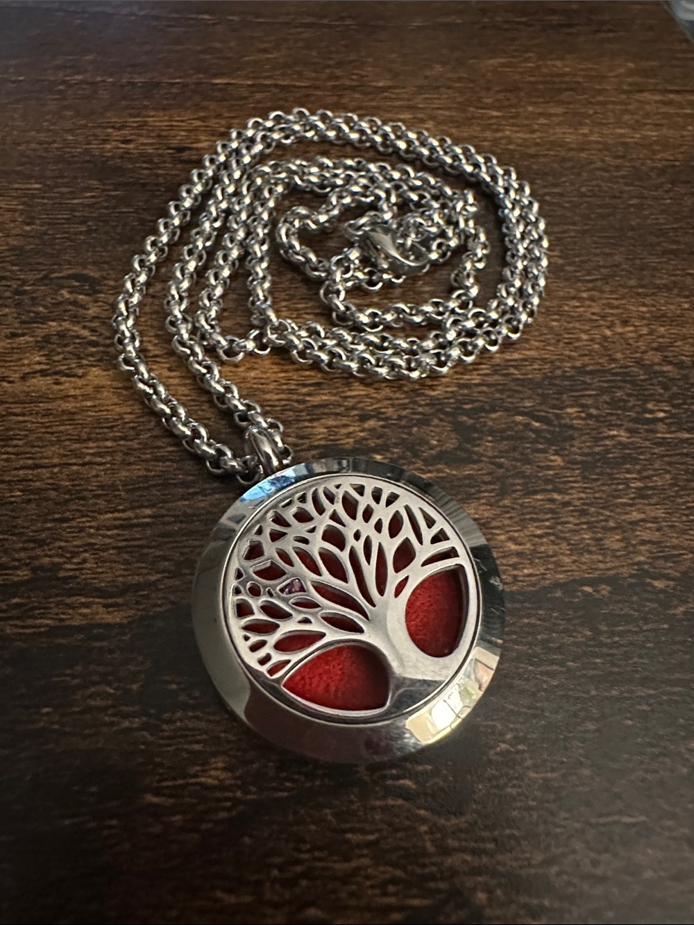 Silver Tree of Life Aromatherapy Diffuser Necklace
